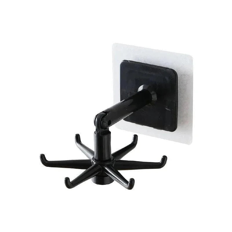 Self-Adhesive Rotating Hooks in ABS for Organizing Accessories and Clothes
