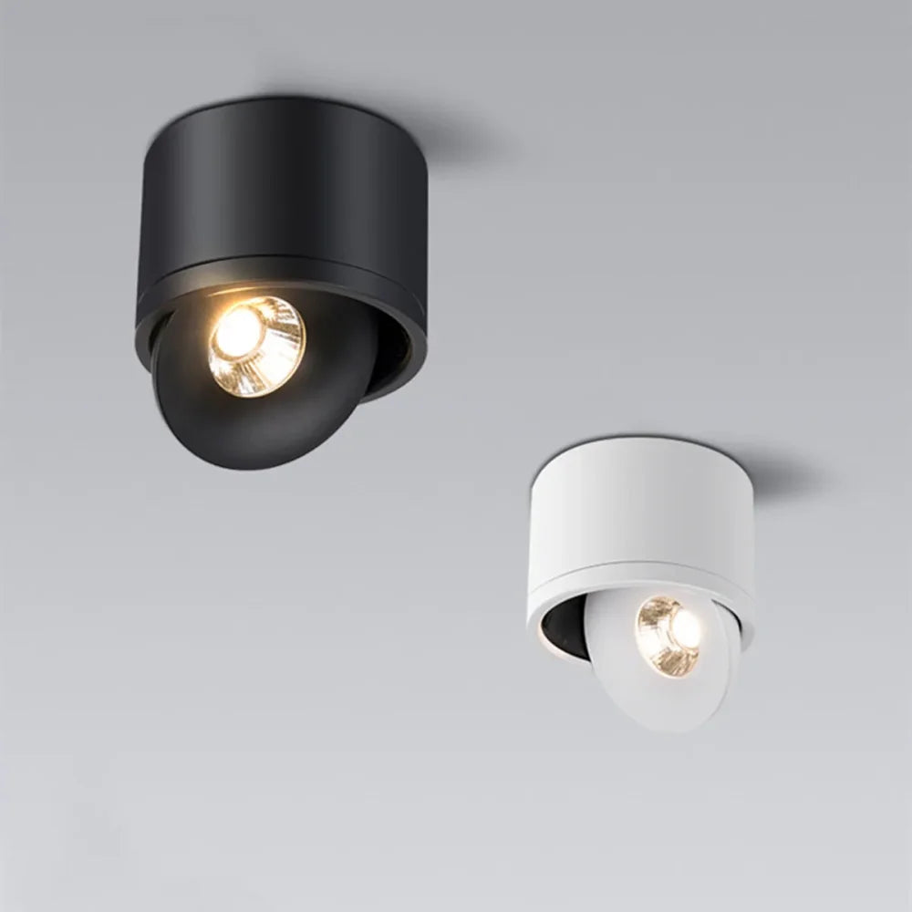 Dimmable Rotating LED Ceiling Light in Modern Aluminium