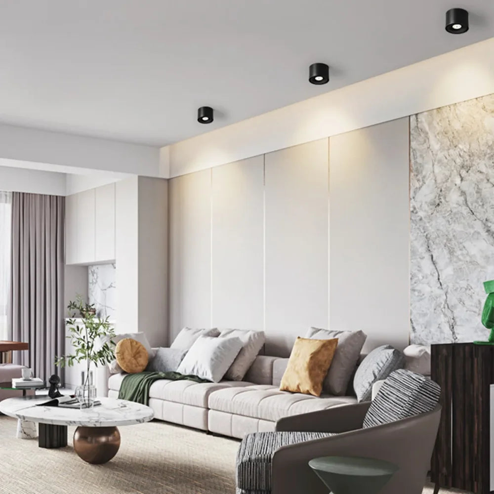 Dimmable Rotating LED Ceiling Light in Modern Aluminium
