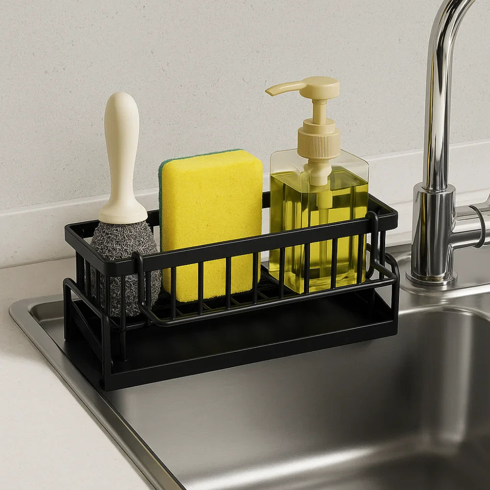 Sink Organiser with Shelf and Drain for Kitchen