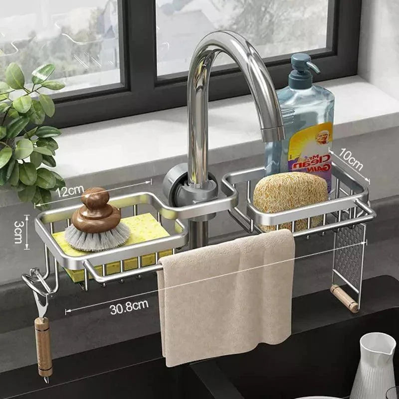 Aluminium Sink Organiser Sponge Holder for Kitchen