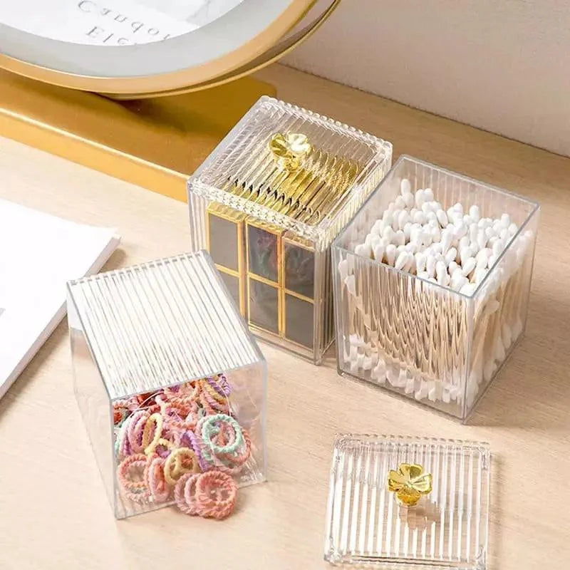 Acrylic Cotton Swab and Cotton Organizer for Bathroom and Bedroom