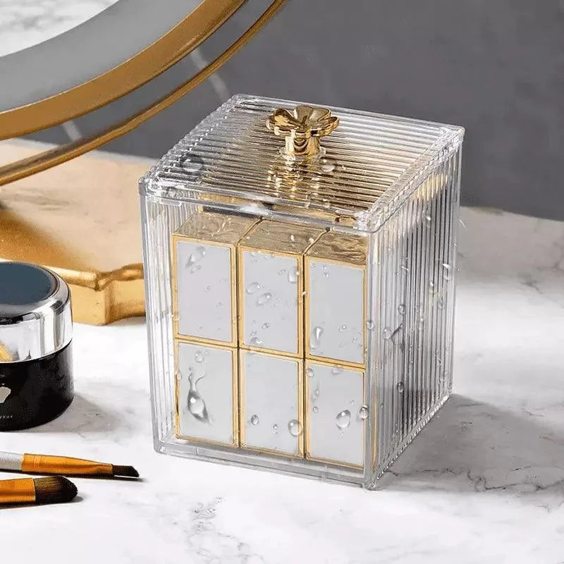 Acrylic Cotton Swab and Cotton Organizer for Bathroom and Bedroom