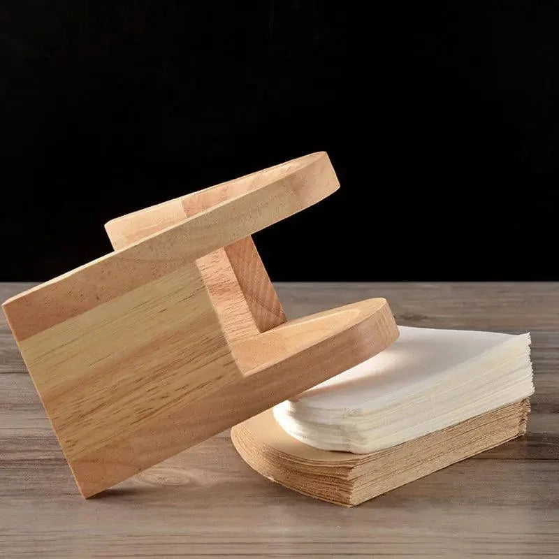 Vertical Solid Bamboo Coffee Filter Holder