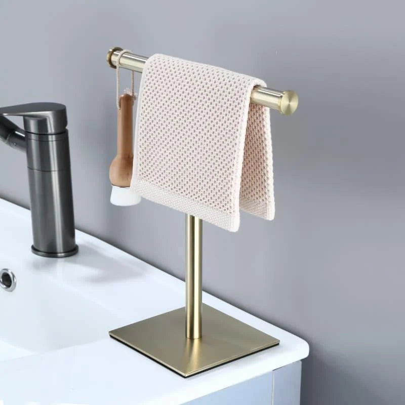 Stainless Steel Towel Holder with Rubber Base for Countertop