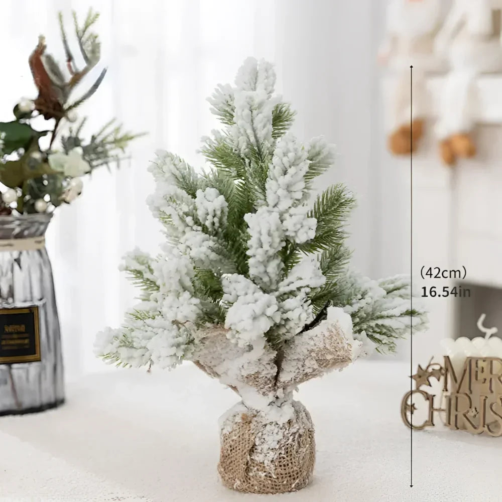 Artificial Christmas Tree with Snow and Warm Lights
