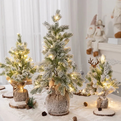 Artificial Christmas Tree with Snow and Warm Lights