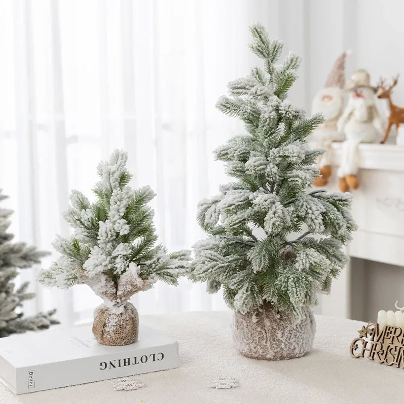 Artificial Christmas Tree with Snow and Warm Lights