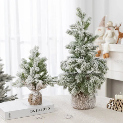 Artificial Christmas Tree with Snow and Warm Lights