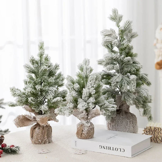 Artificial Christmas Tree with Snow and Warm Lights