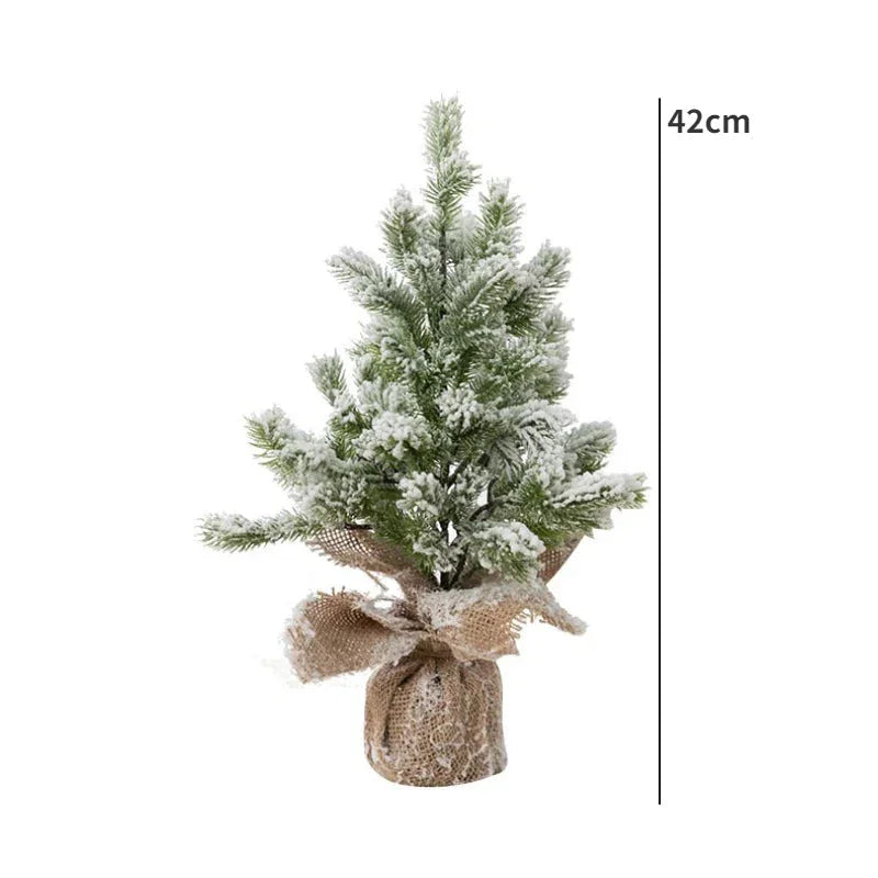 Artificial Christmas Tree with Snow and Warm Lights
