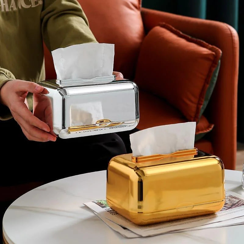 Chrome Tissue and Paper Box for Decoration and Organisation