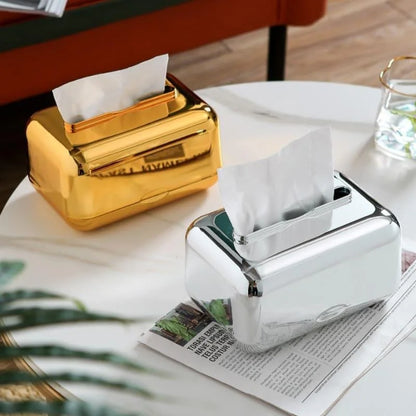 Chrome Tissue and Paper Box for Decoration and Organisation