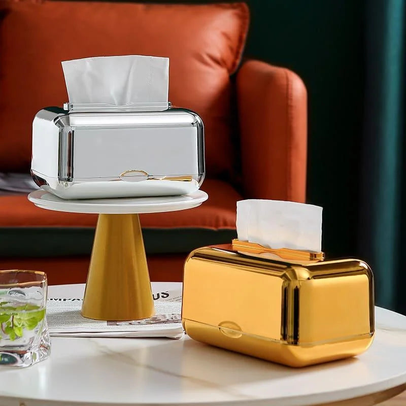 Chrome Tissue and Paper Box for Decoration and Organisation