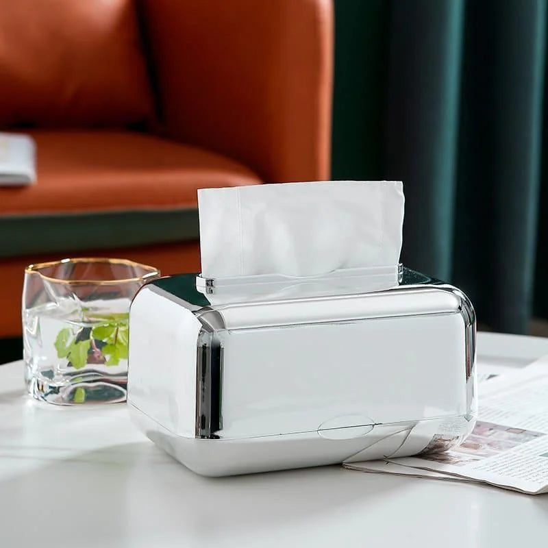 Chrome Tissue and Paper Box for Decoration and Organisation