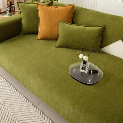 Green Non-Slip Chenille Sofa Cover