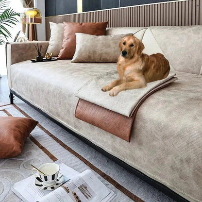 Premium Water-Resistant and Scratch-Resistant Sofa Cover in Bluish Grey