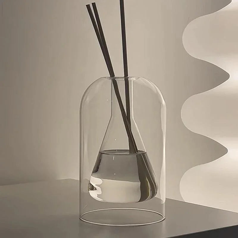 Transparent Glass Aromatherapy Diffuser Minimalist Design for Home Decoration