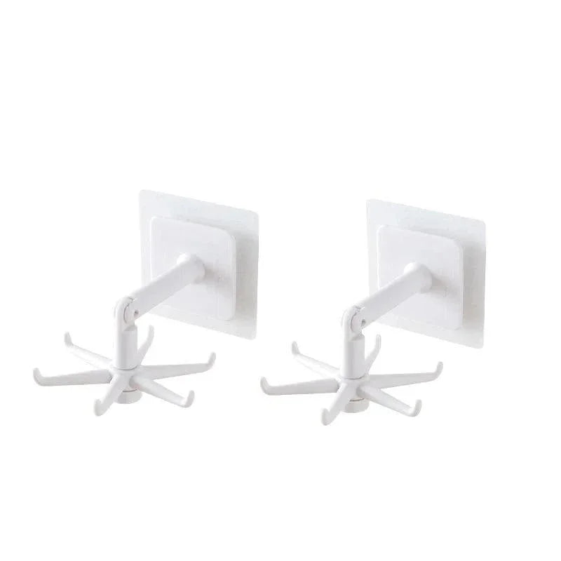 Self-Adhesive Rotating Hooks in ABS for Organizing Accessories and Clothes