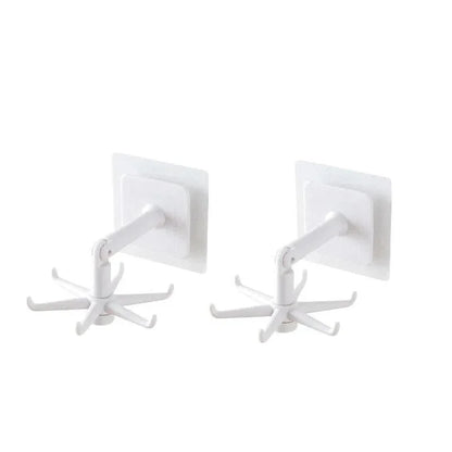 Self-Adhesive Rotating Hooks in ABS for Organizing Accessories and Clothes