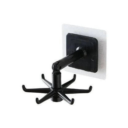 Self-Adhesive Rotating Hooks in ABS for Organizing Accessories and Clothes