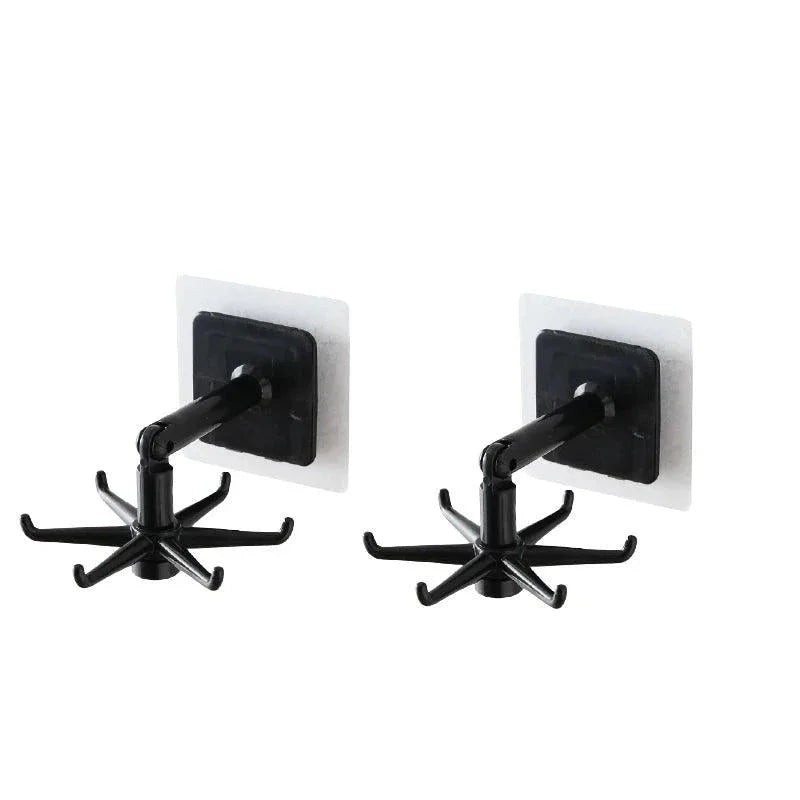 Self-Adhesive Rotating Hooks in ABS for Organizing Accessories and Clothes