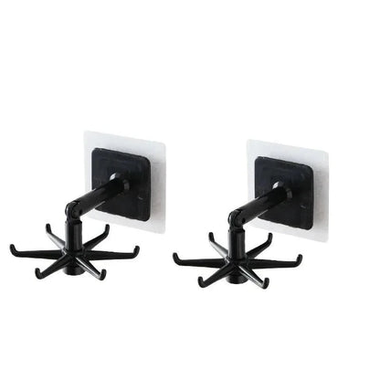 Self-Adhesive Rotating Hooks in ABS for Organizing Accessories and Clothes
