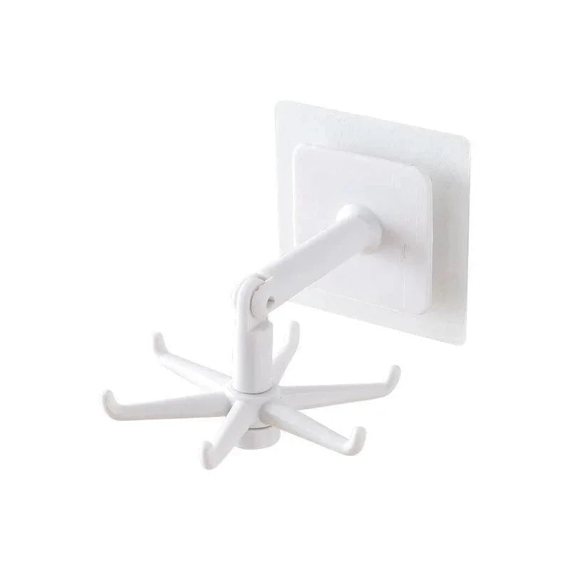Self-Adhesive Rotating Hooks in ABS for Organizing Accessories and Clothes