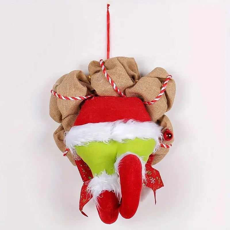 Christmas Wreath with Elf Legs and Jute for Door
