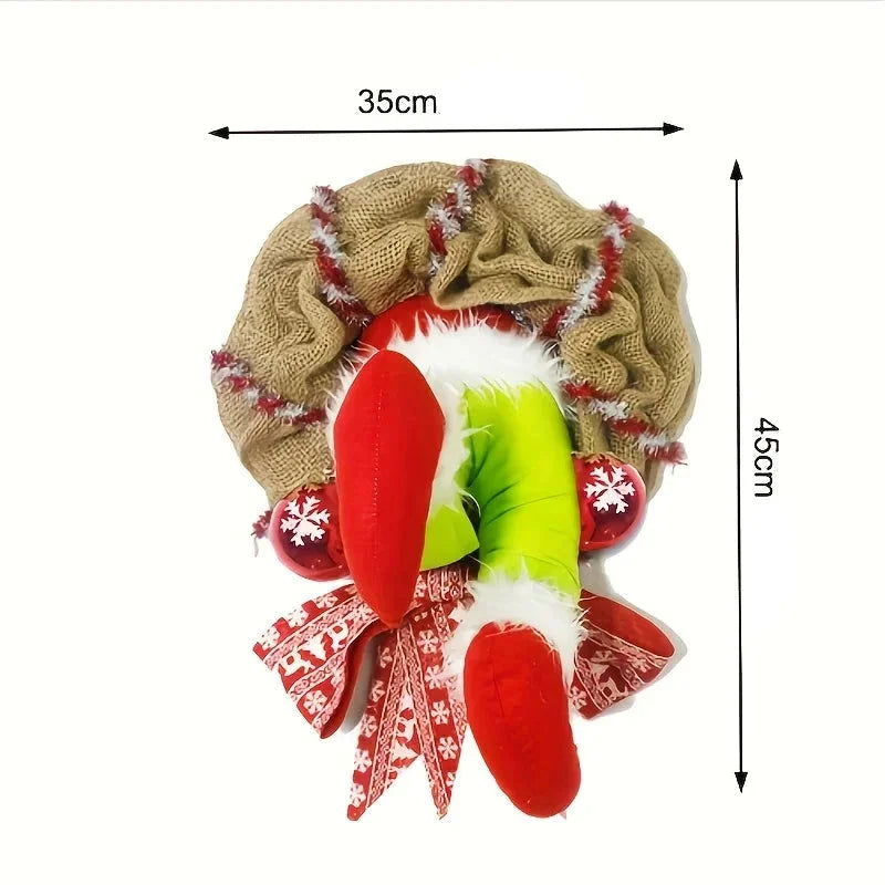 Christmas Wreath with Elf Legs and Jute for Door