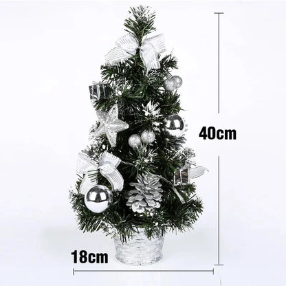 Mini LED Christmas Tree with Decorations and Pine Needles