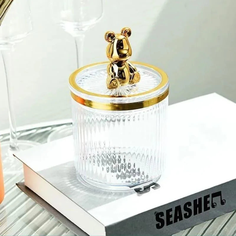 Acrylic Cotton Swab and Cotton Organizer for Bathroom and Beauty