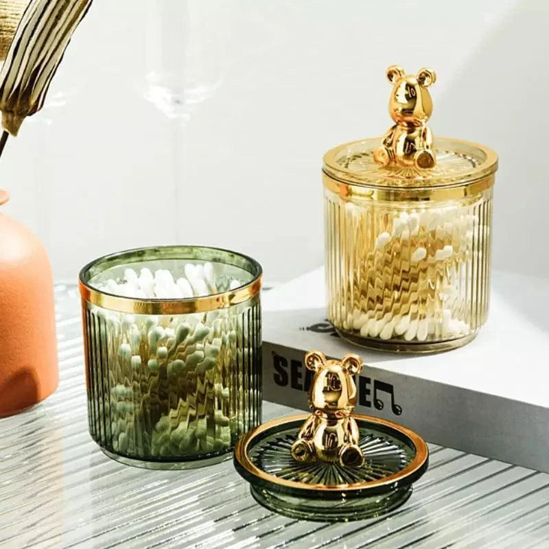 Acrylic Cotton Swab and Cotton Organizer for Bathroom and Beauty