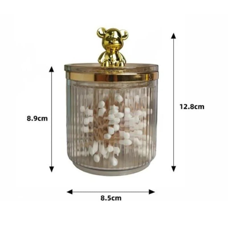 Acrylic Cotton Swab and Cotton Organizer for Bathroom and Beauty
