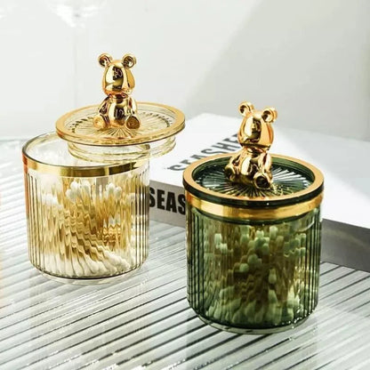 Acrylic Cotton Swab and Cotton Organizer for Bathroom and Beauty