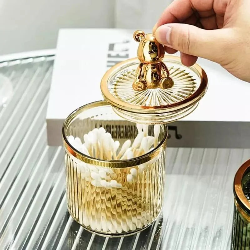 Acrylic Cotton Swab and Cotton Organizer for Bathroom and Beauty