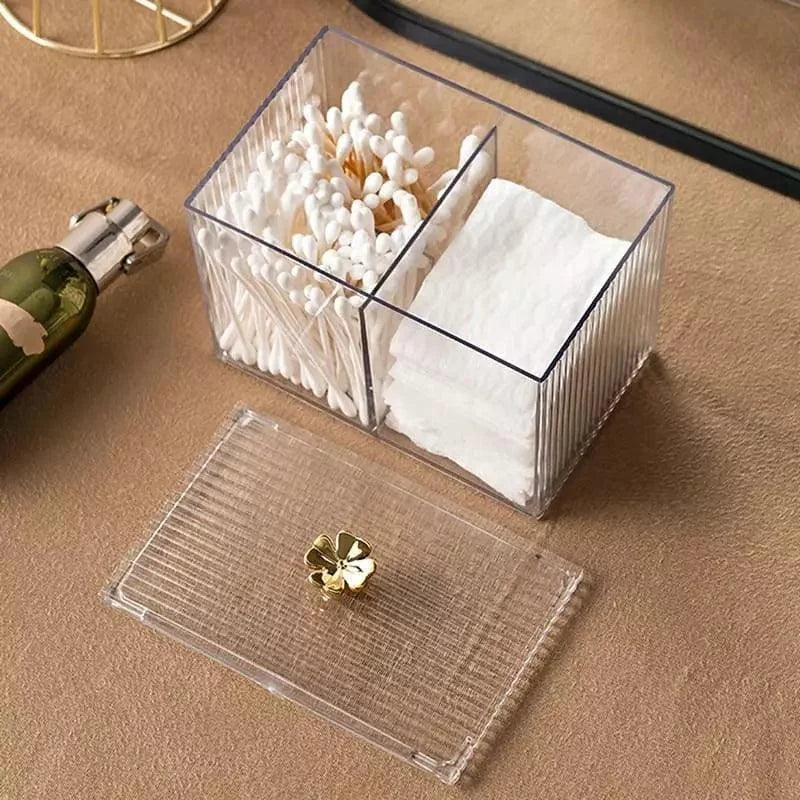 Acrylic Cotton Swab and Cotton Organizer for Bathroom and Bedroom