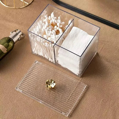 Acrylic Cotton Swab and Cotton Organizer for Bathroom and Bedroom
