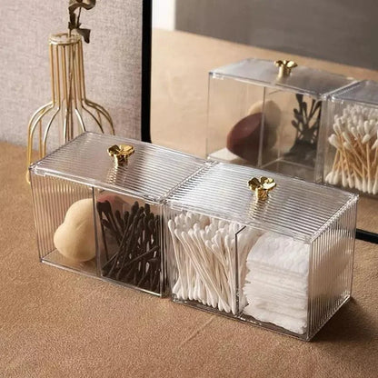 Acrylic Cotton Swab and Cotton Organizer for Bathroom and Bedroom