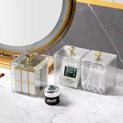 Acrylic Cotton Swab and Cotton Organizer for Bathroom and Bedroom