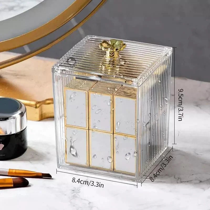 Acrylic Cotton Swab and Cotton Organizer for Bathroom and Bedroom