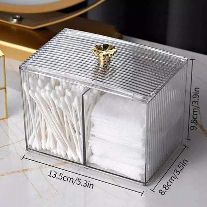 Acrylic Cotton Swab and Cotton Organizer for Bathroom and Bedroom