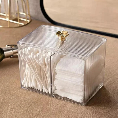 Acrylic Cotton Swab and Cotton Organizer for Bathroom and Bedroom