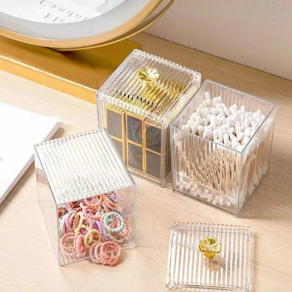 Acrylic Cotton Swab and Cotton Organizer for Bathroom and Bedroom