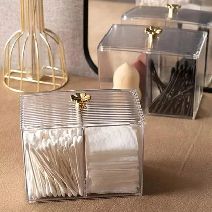 Acrylic Cotton Swab and Cotton Organizer for Bathroom and Bedroom