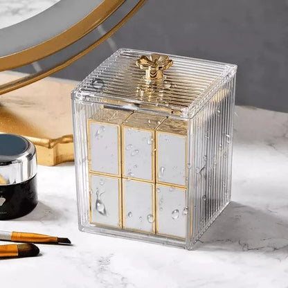Acrylic Cotton Swab and Cotton Organizer for Bathroom and Bedroom