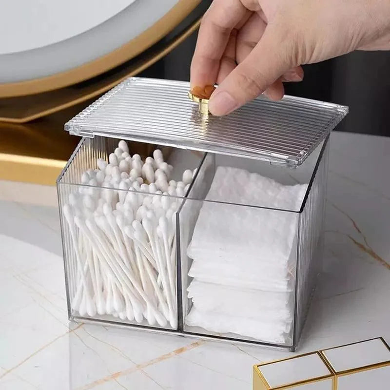 Acrylic Cotton Swab and Cotton Organizer for Bathroom and Bedroom