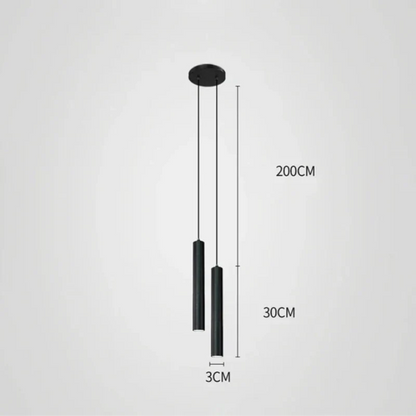 Double LED Pendant Light in Cylindrical Style for Dining Room