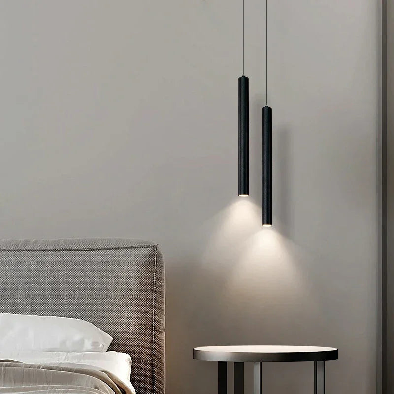 Double LED Pendant Light in Cylindrical Style for Dining Room
