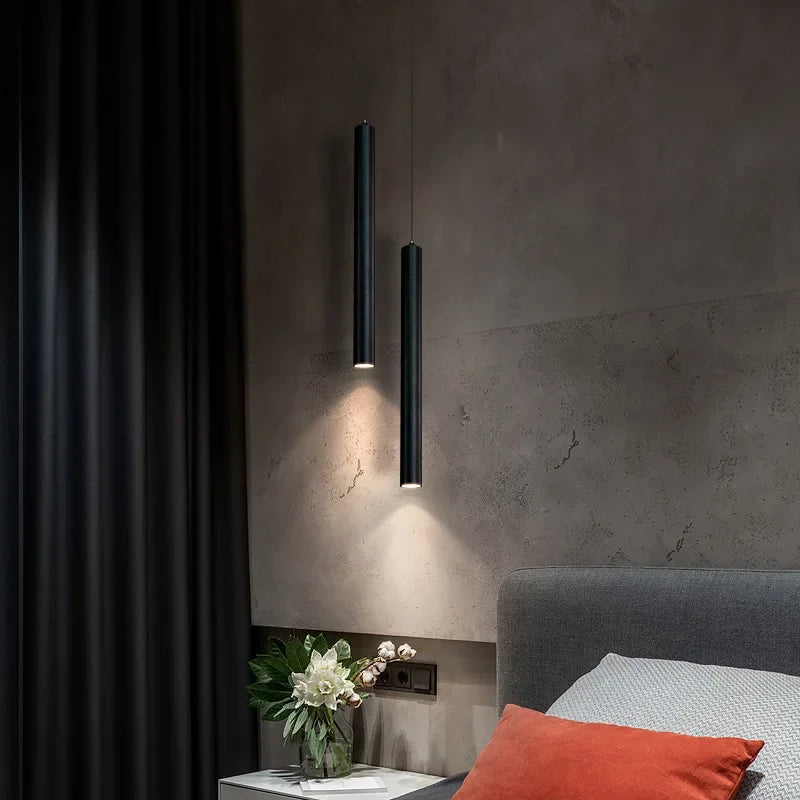 Double LED Pendant Light in Cylindrical Style for Dining Room